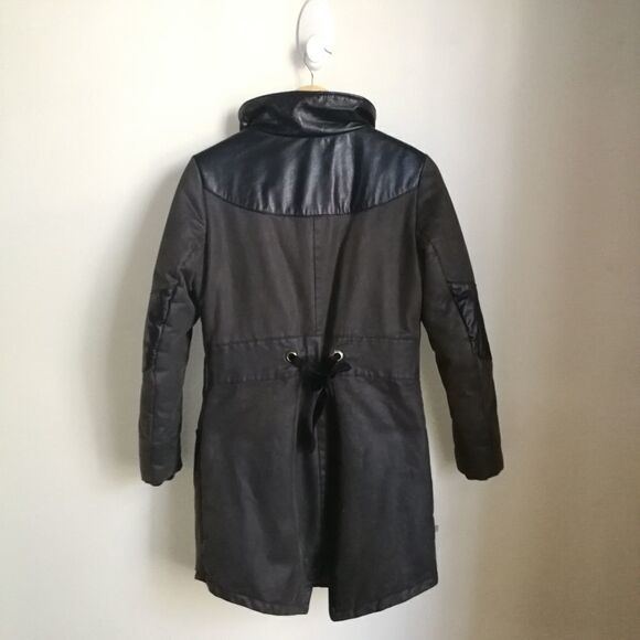 COKLUCH Winter Black & Grey Contemporary Zipper Front Long Coat Extra-Small - Picture 16 of 16